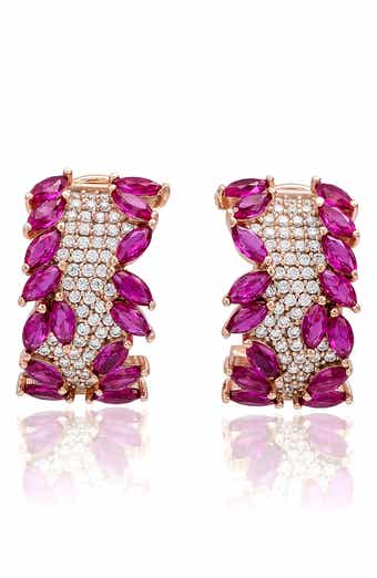 Cubic Zirconia Huggie Hoop Earrings