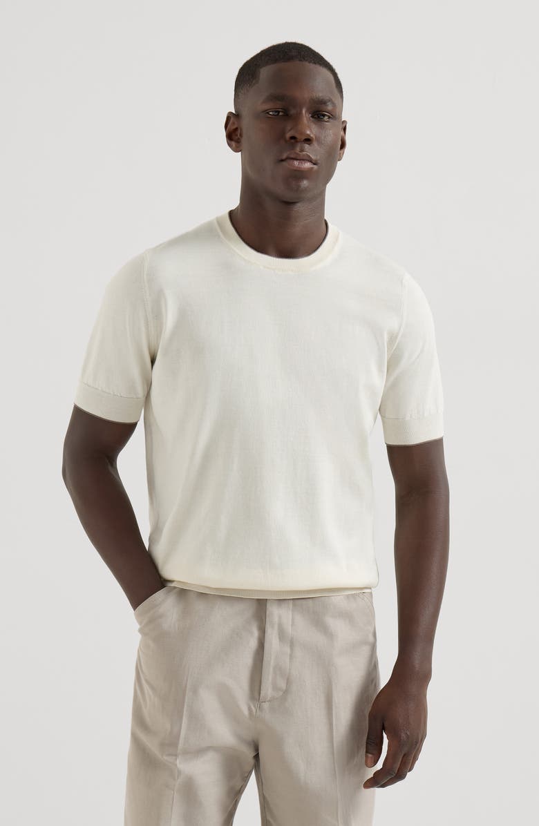 Brunello Cucinelli Cotton T-shirt, Alternate, color, Ivory