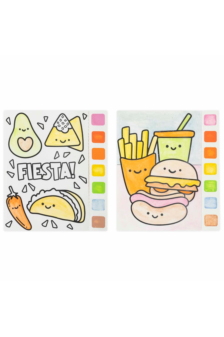 Watercolor Pad Kit, Kawaii Food, 8 Playful Designs, Alternate, color, Multicolored