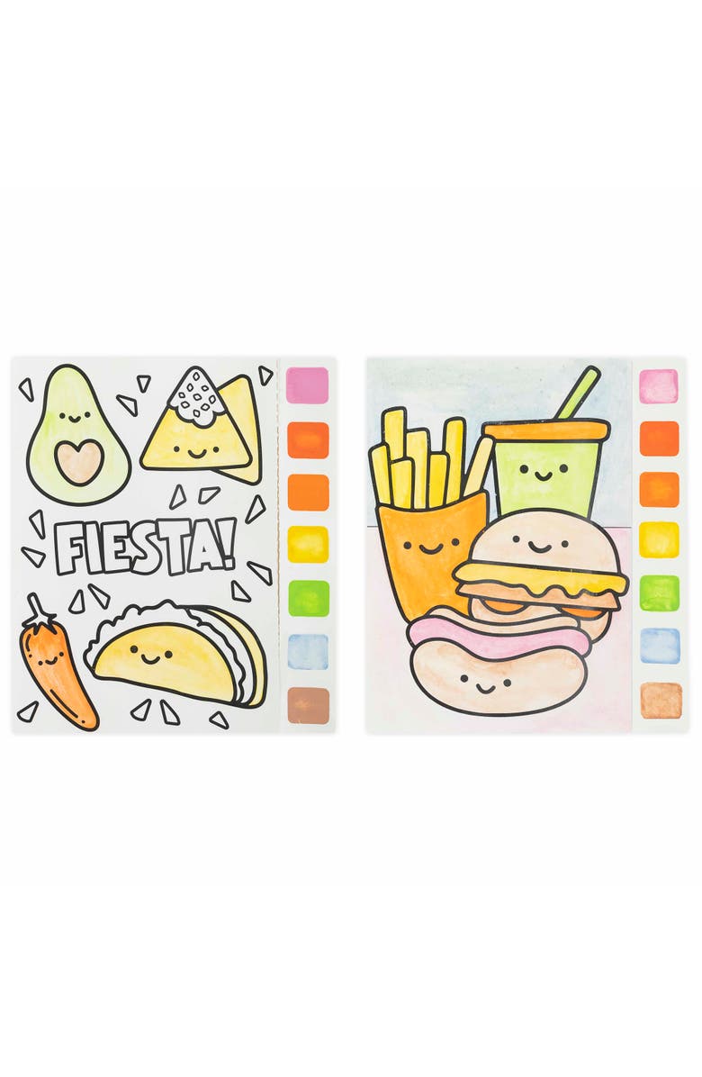 Brea Reese Vivid Watercolor Pad Kit, Kawaii Food, 8 Playful Designs, Alternate, color, Multicolored