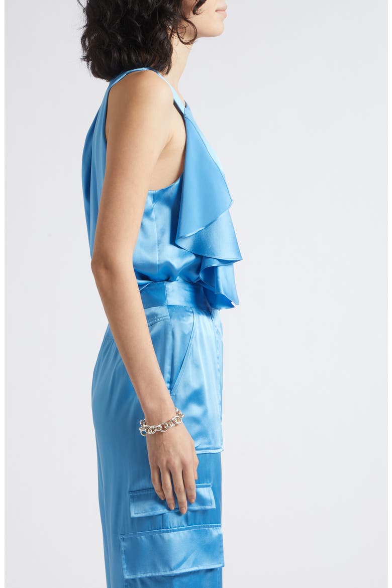 Danielle One-Shouldered Satin Top, Alternate, color, OASIS