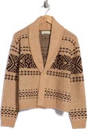Lucky Brand Pattern Shawl Collar Cardigan