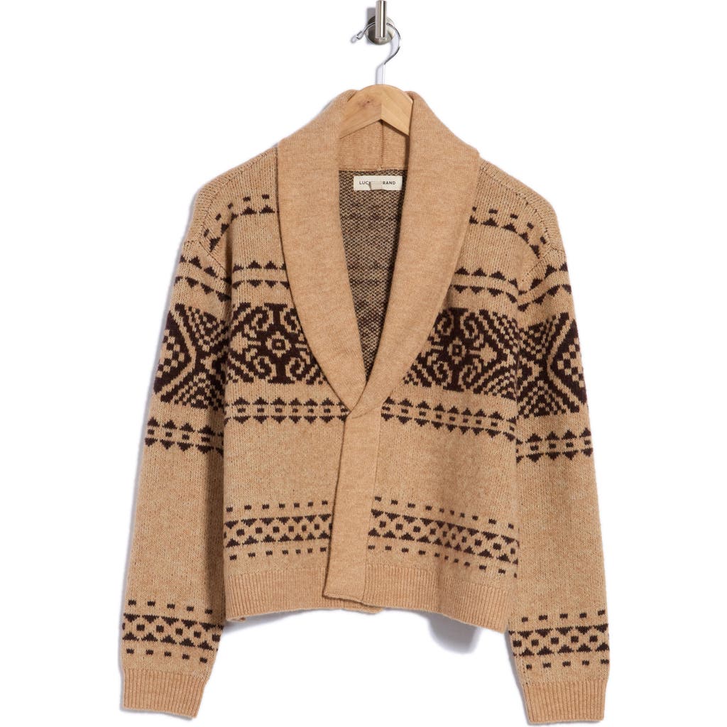 Lucky Brand Pattern Shawl Collar Cardigan in Praline at Nordstrom Rack, Size Medium