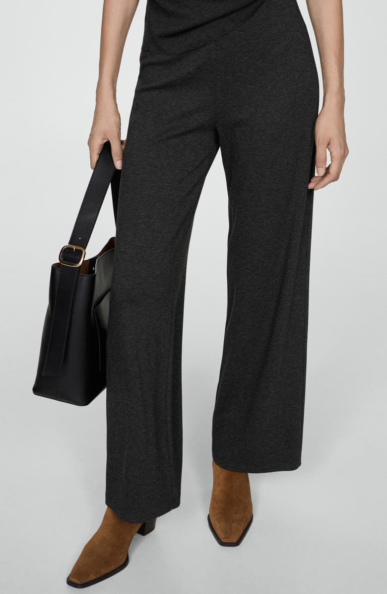 MANGO Pull-On Knit Wide Leg Pants, Main, color,