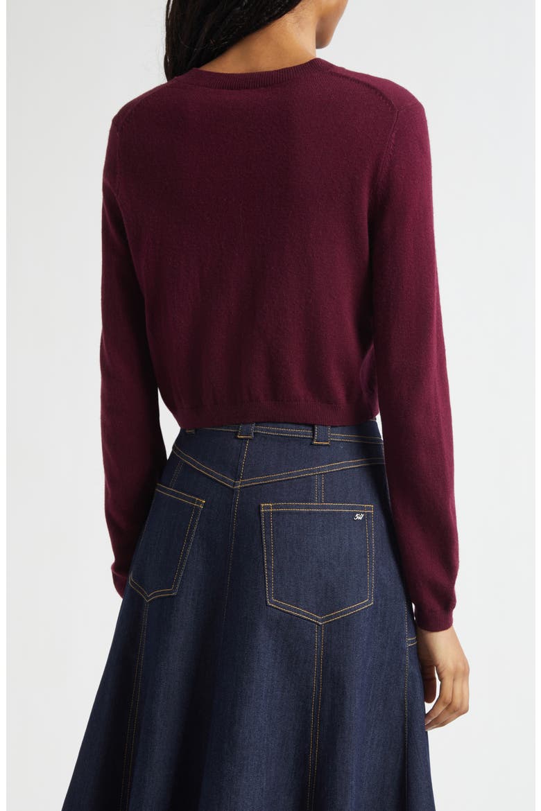 Isolde Tulip Jacquard Cardigan, Alternate, color, DEEP PLUM