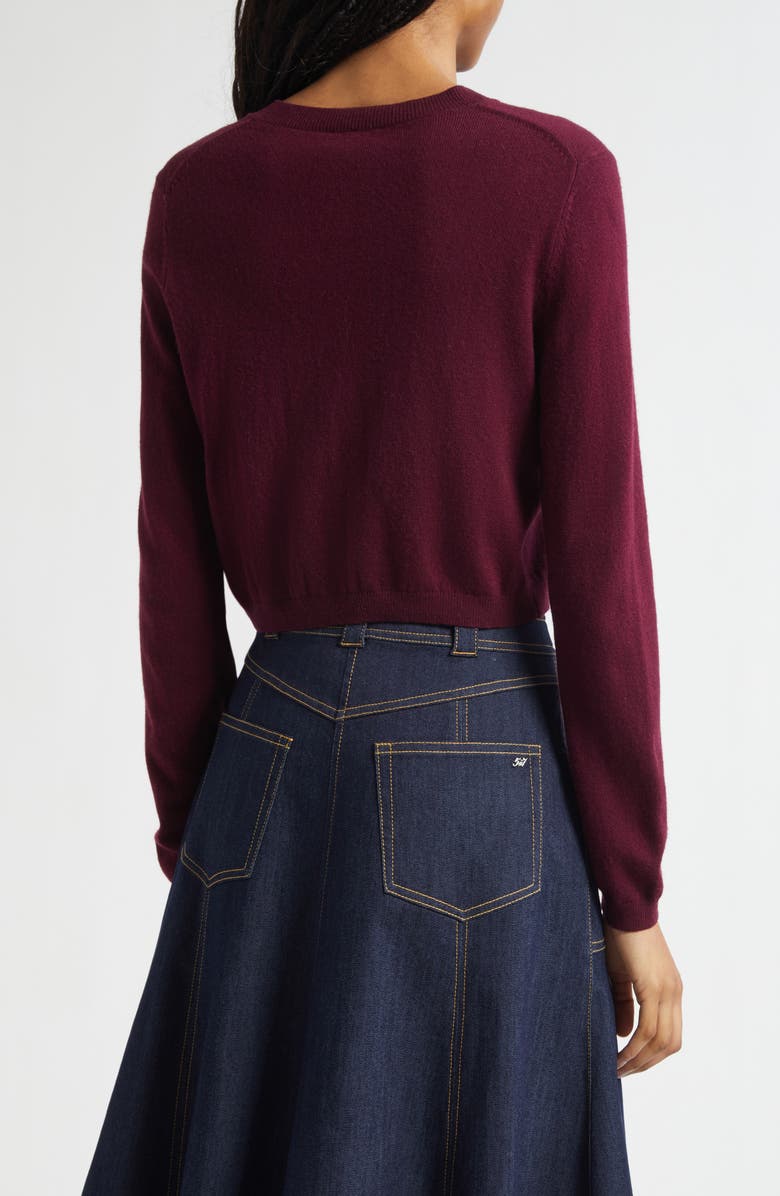 Cinq à Sept Isolde Tulip Jacquard Cardigan, Alternate, color, Deep Plum