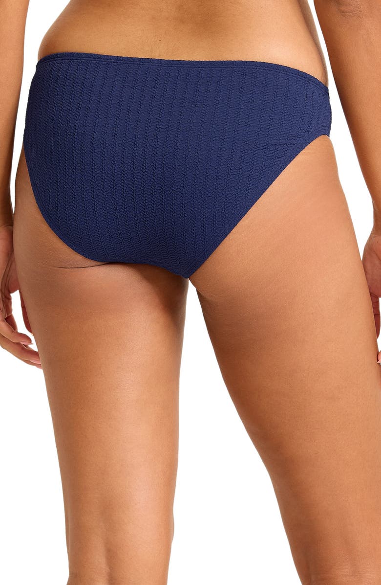 Tommy Bahama Beachy Waves Hipster Bikini Bottoms, Alternate, color, Mare Navy