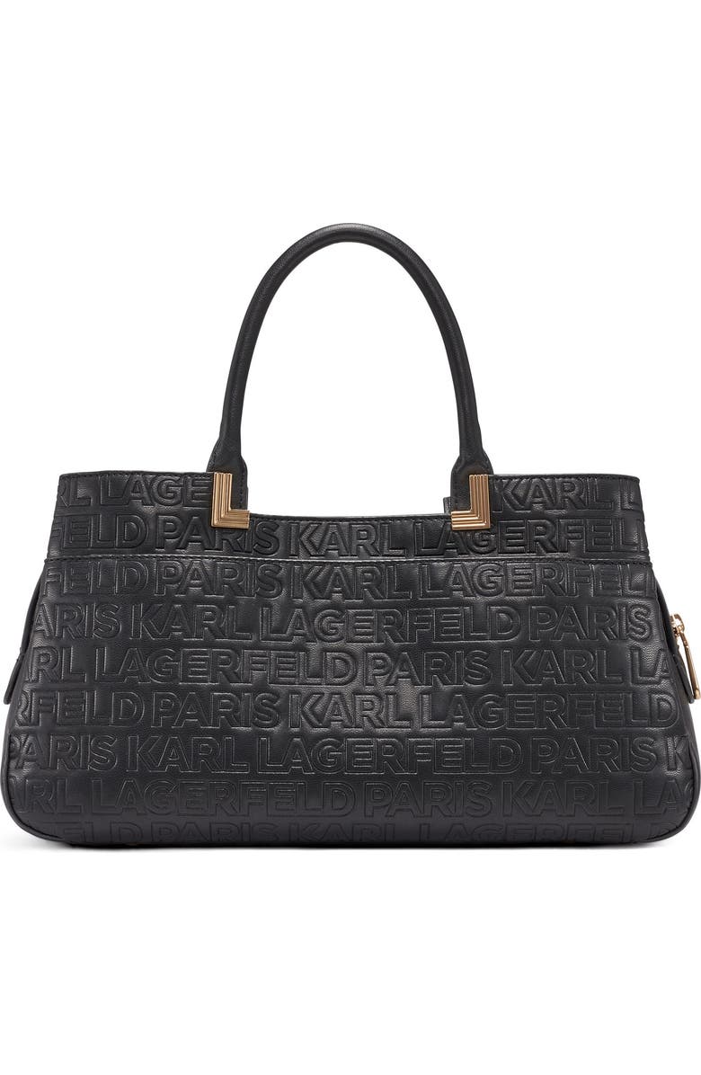 KARL LAGERFELD PARIS Meribel Satchel, Alternate, color, Black/Gold