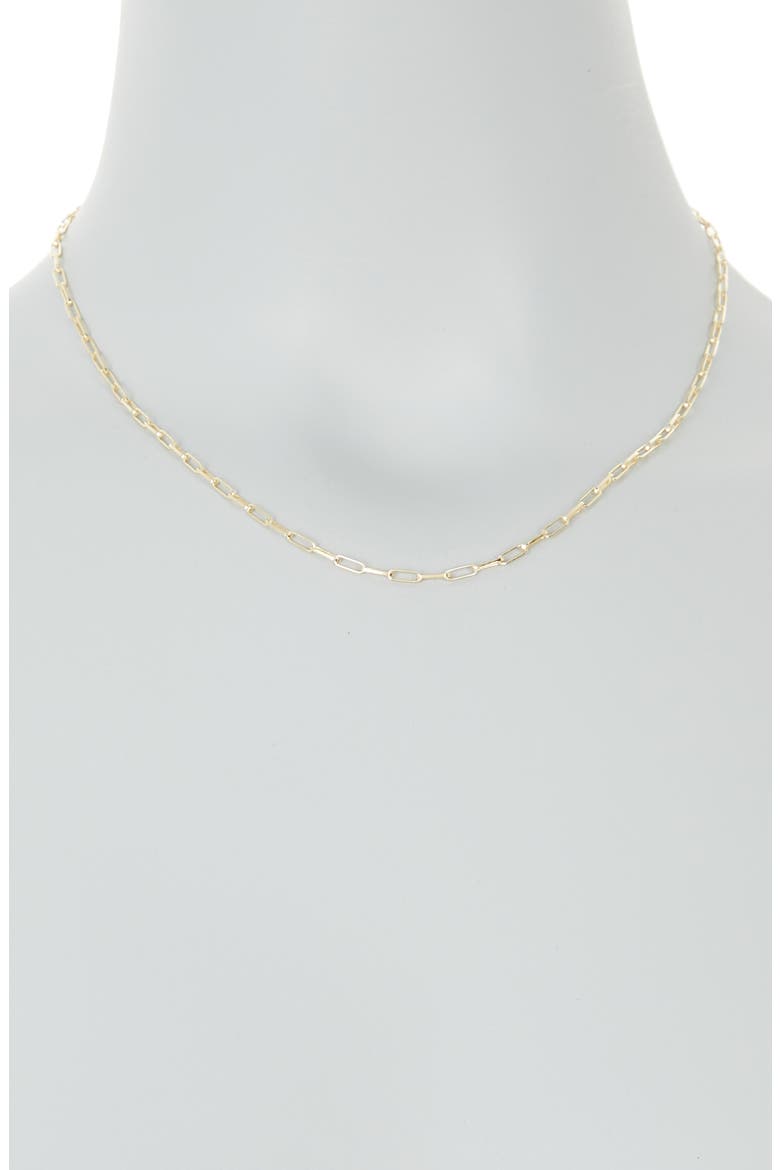 Goldtone Stainless Steel Paperclip Necklace, Alternate, color, GOLD