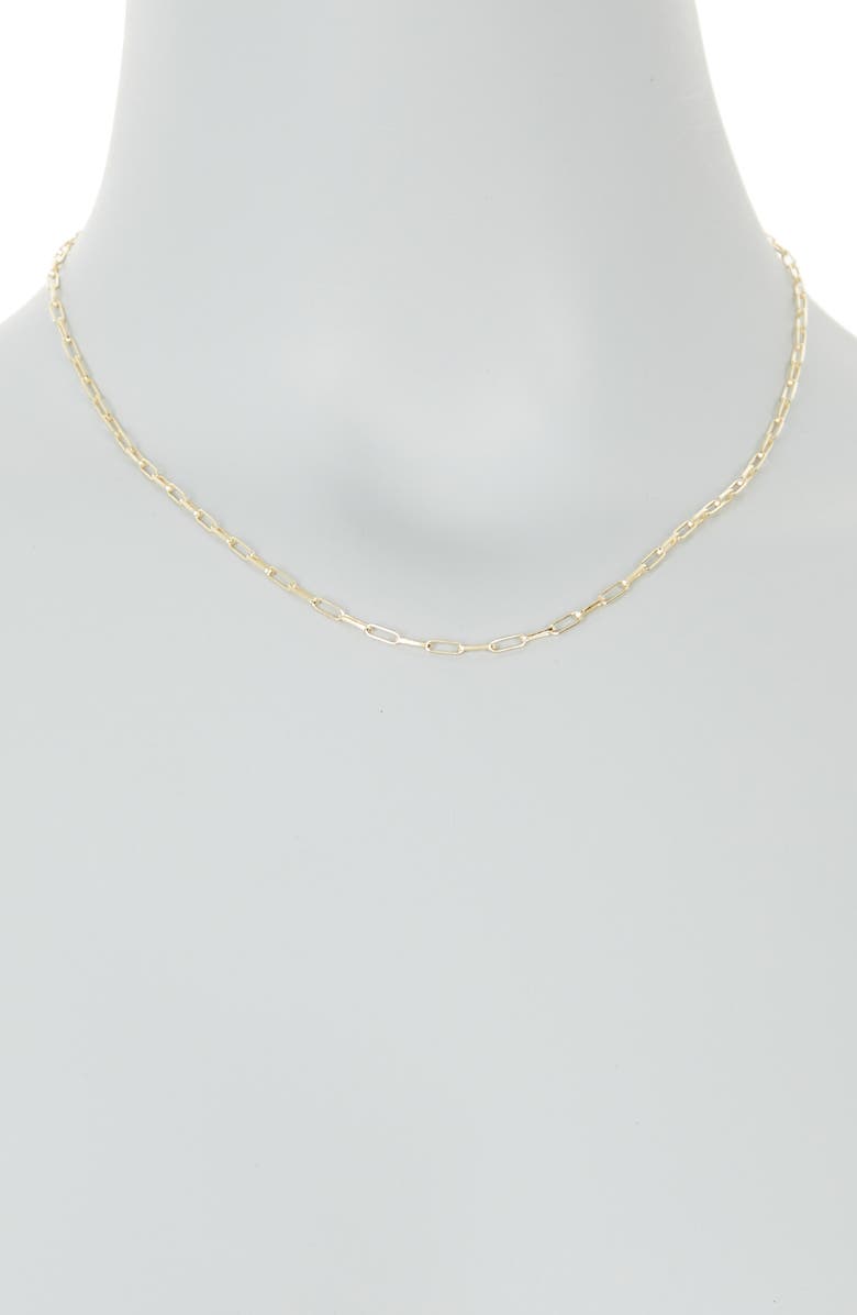 Argento Vivo Sterling Silver Goldtone Stainless Steel Paperclip Necklace, Alternate, color, Gold