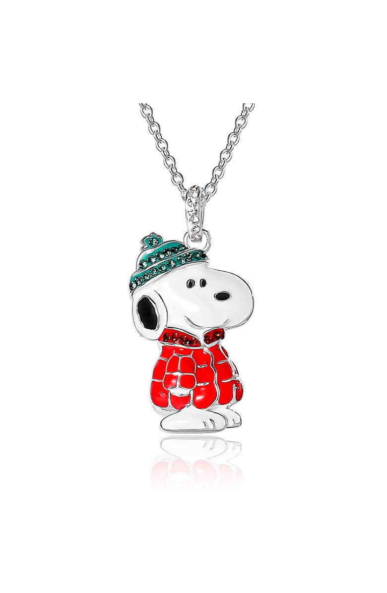 PEANUTS Snoopy Puffer Jacket Pendant, Main, color, Silver, White, Red
