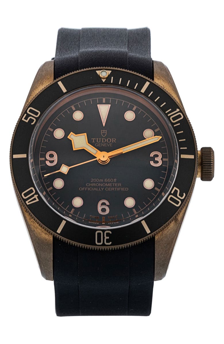 Watchfinder & Co. Tudor Preowned Black Bay Rubber Strap Watch, 43mm, Main, color,