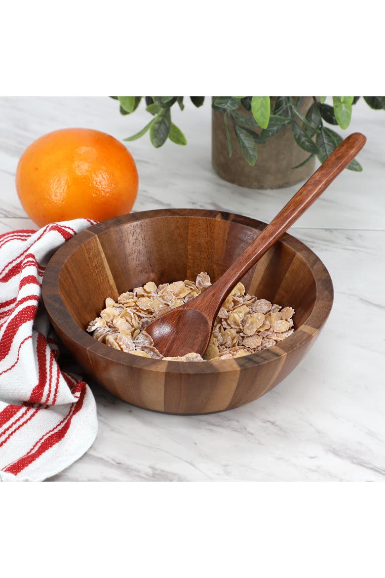 6 Piece 9 Inch Acacia Wood Spoon Set, Alternate, color, Acacia
