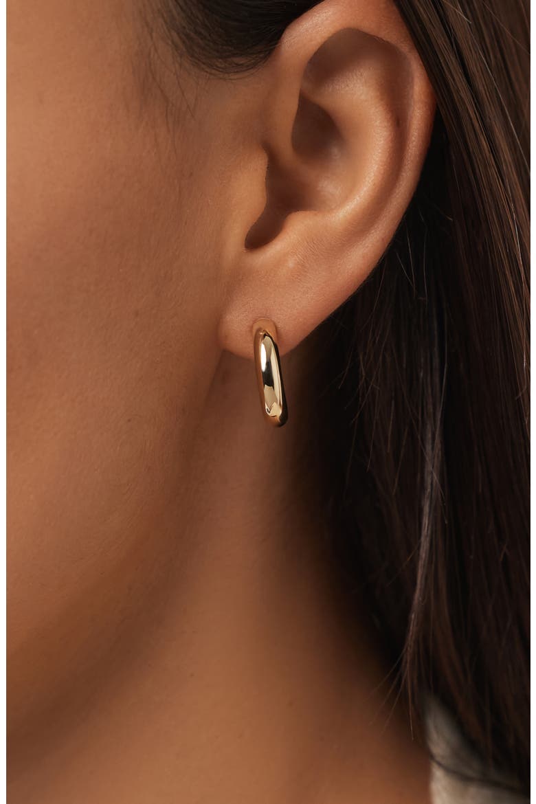 Chunky Gold Hoop Earrings - Gold Bold C-Hoops Small, Alternate, color, Gold