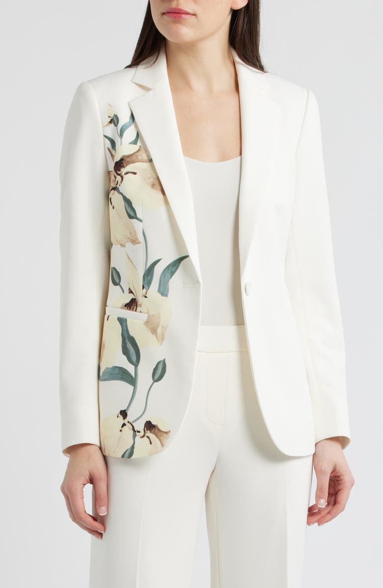 Anne Klein Placed Print Tailored Jacket, Alternate, color, 