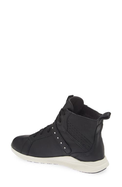 Naot Oxygen Crystal Strap High Top Sneaker In Soft Black Leather
