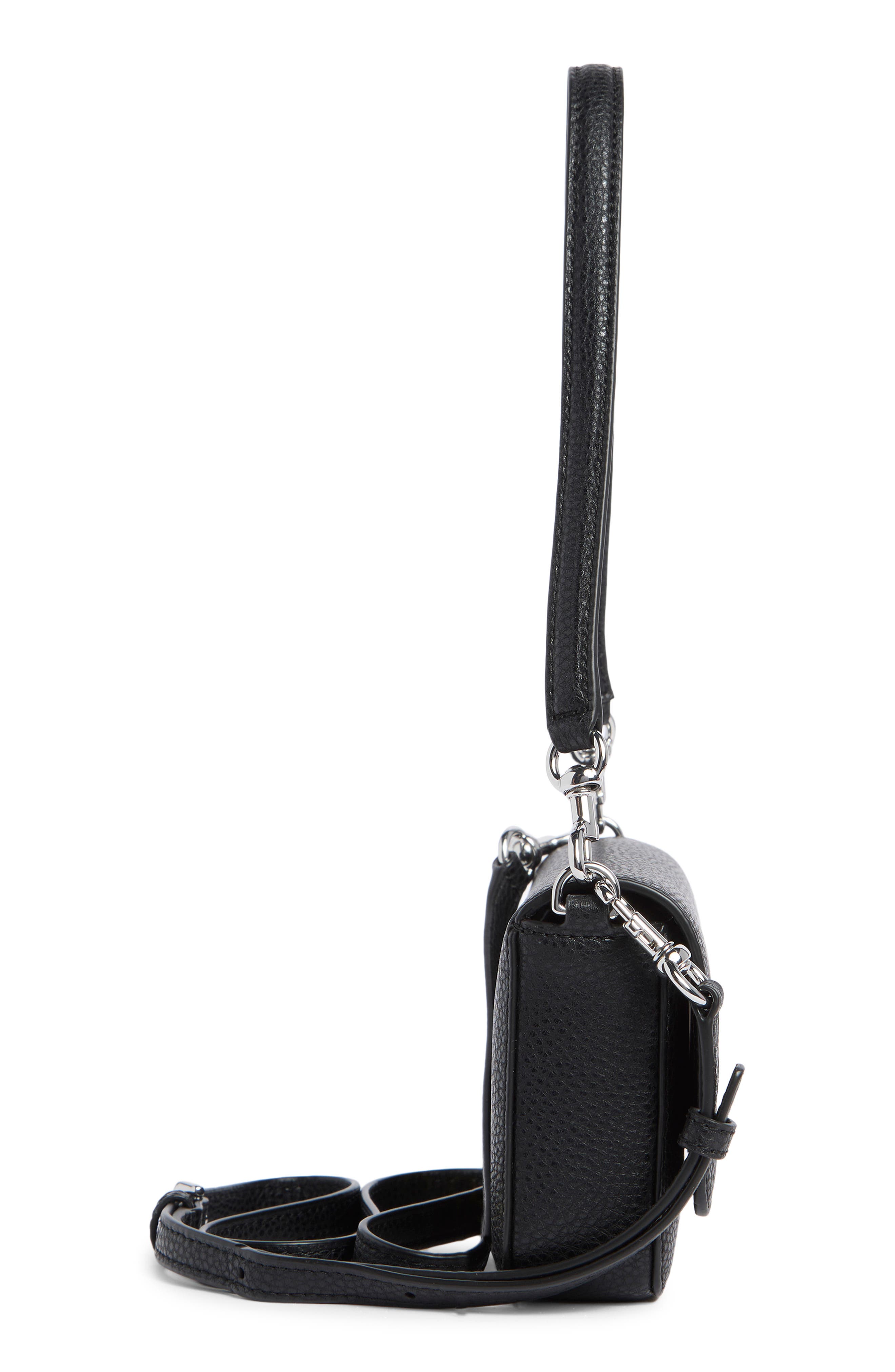 Marc Jacobs The Mini Leather Crossbody Bag, Alternate, color, Black