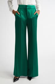 Alice + Olivia Dylan Piped Satin Wide Leg Pants