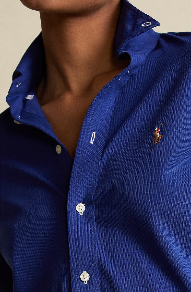 Polo Ralph Lauren Heidi Skinny Long Sleeve Button-Down Cotton Piqué Shirt, Alternate, color, 