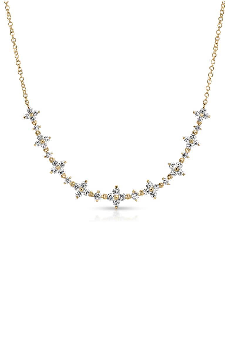 EF Collection Fleur Diamond Frontal Necklace, Main, color, 14K Yellow Gold