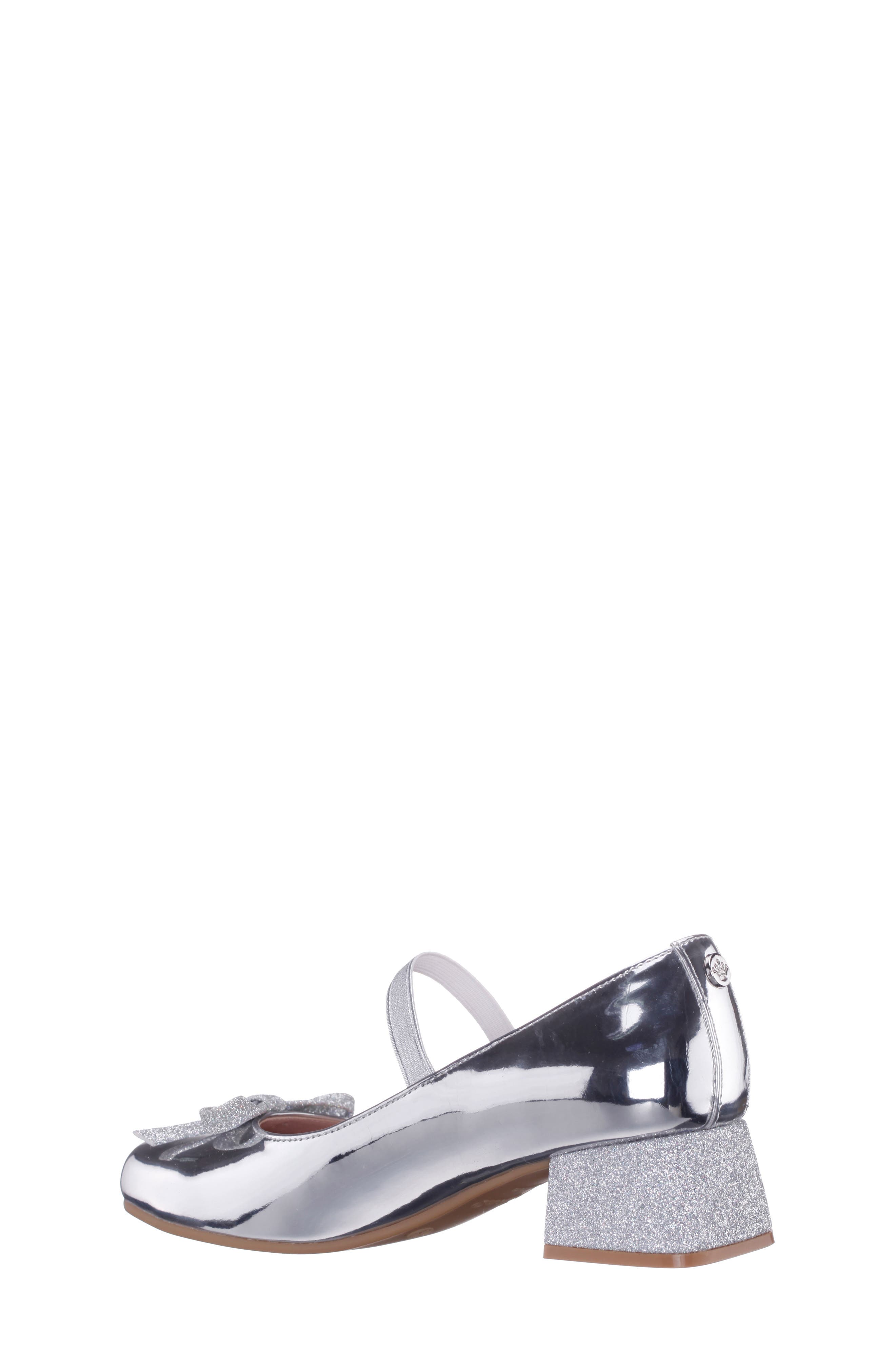 Nina Kids' Kiss Metallic Mary Jane Pump, Alternate, color, Silver Metallic