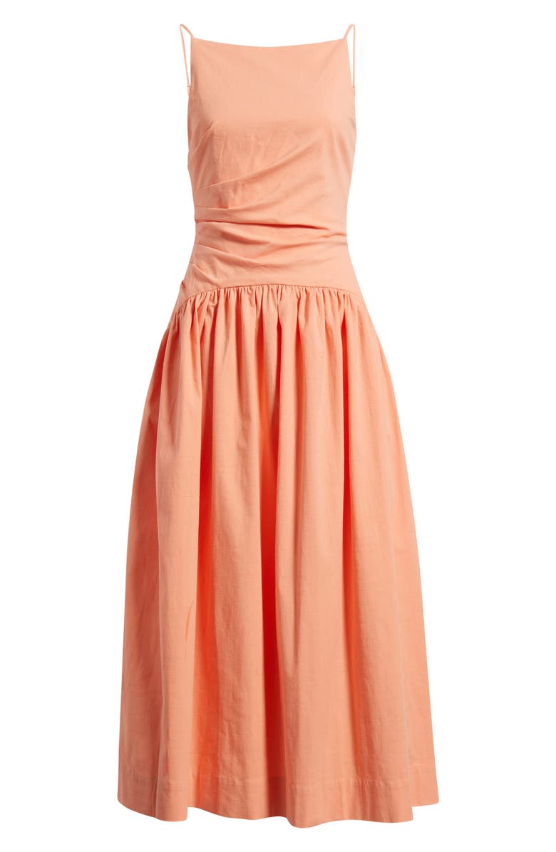 Line & Dot Talie Stretch Cotton Maxi Dress, Alternate, color, Coral