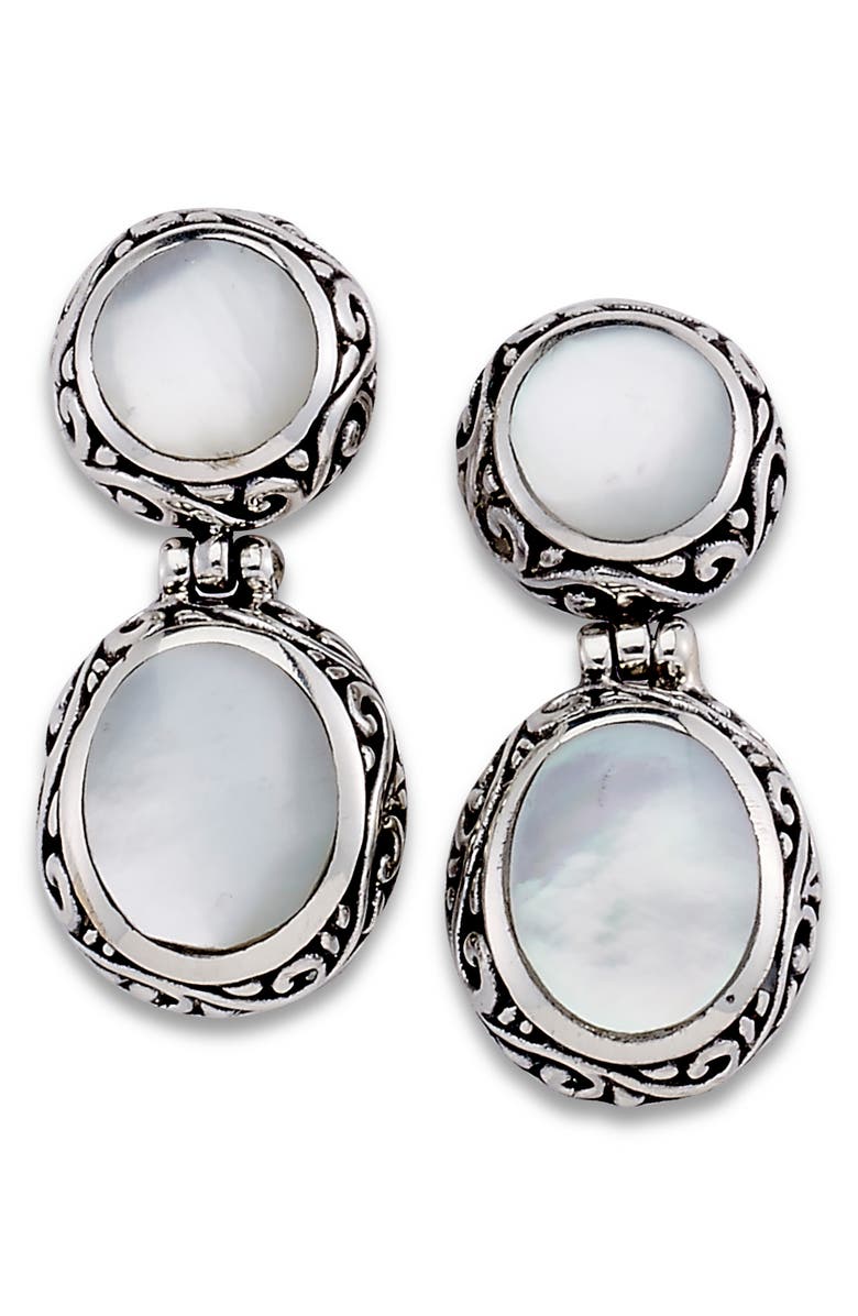 SAMUEL B. Stone Drop Earrings, Main, color, White