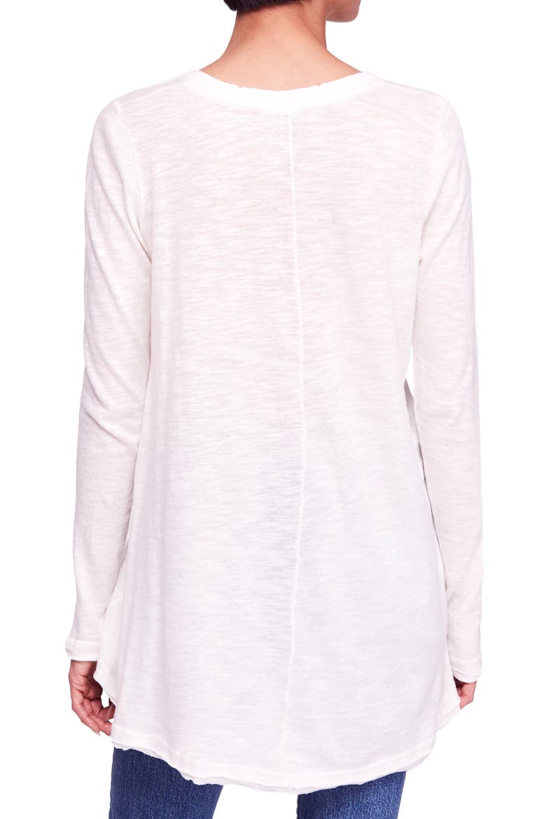 'Anna' Burnout High/Low Tee, Alternate, color, WHITE
