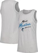 SOFT AS A GRAPE Women's Soft as a Grape Gray Miami Marlins Gauze High Neck Tank Top