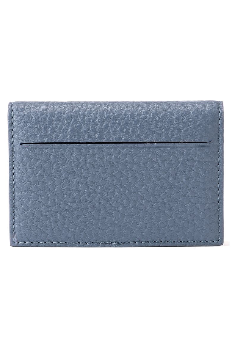 Accordion Leather Card Case, Alternate, color, ASH BLUE