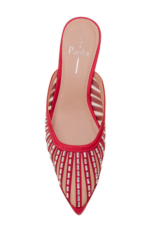Linea Paolo Inka Pointed Toe Kitten Heel Mule In Red