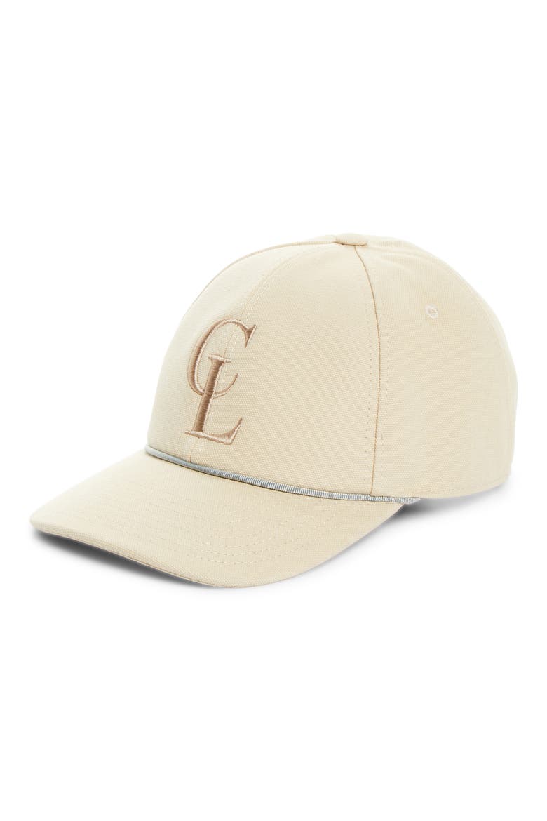 Logo Embroidered Cotton Baseball Cap, Main, color, SAHARIENNE