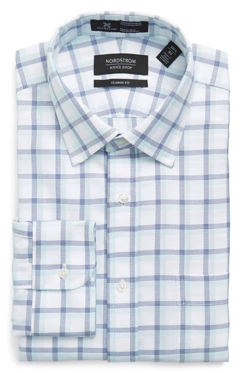 Smartcare™ Classic Fit Plaid Dress Shirt