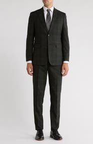 English Laundry Trim Fit Plaid Two-Piece Suit