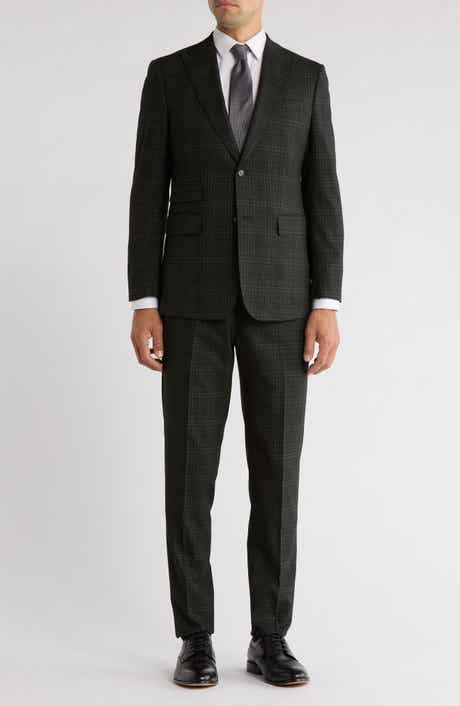 English Laundry Trim Fit Plaid Two-Piece Suit