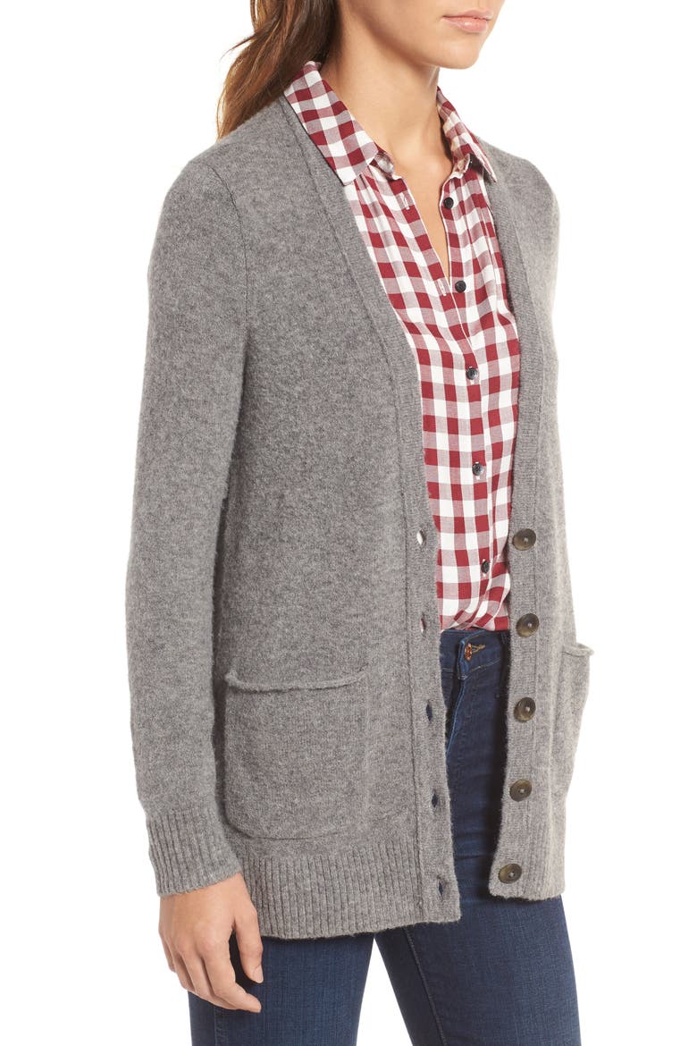 Cozy Boyfriend Cardigan, Alternate, color, HEATHER MEDIUM GREY