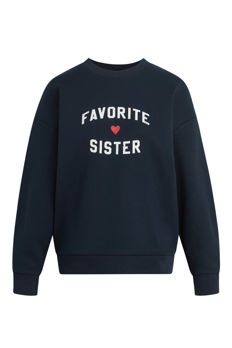 Favorite Sister Heart Logo Sweatshirt, Alternate, color, NAVY