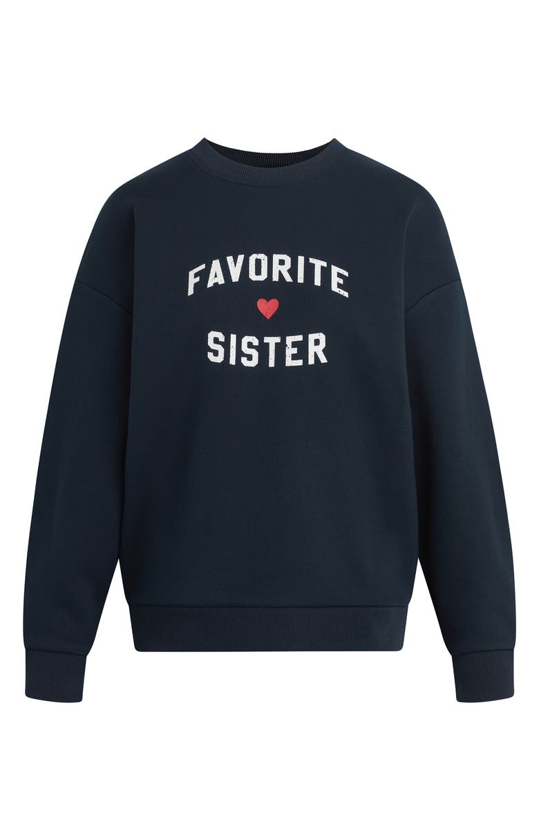 Favorite Daughter Favorite Sister Heart Logo Sweatshirt, Alternate, color, Navy