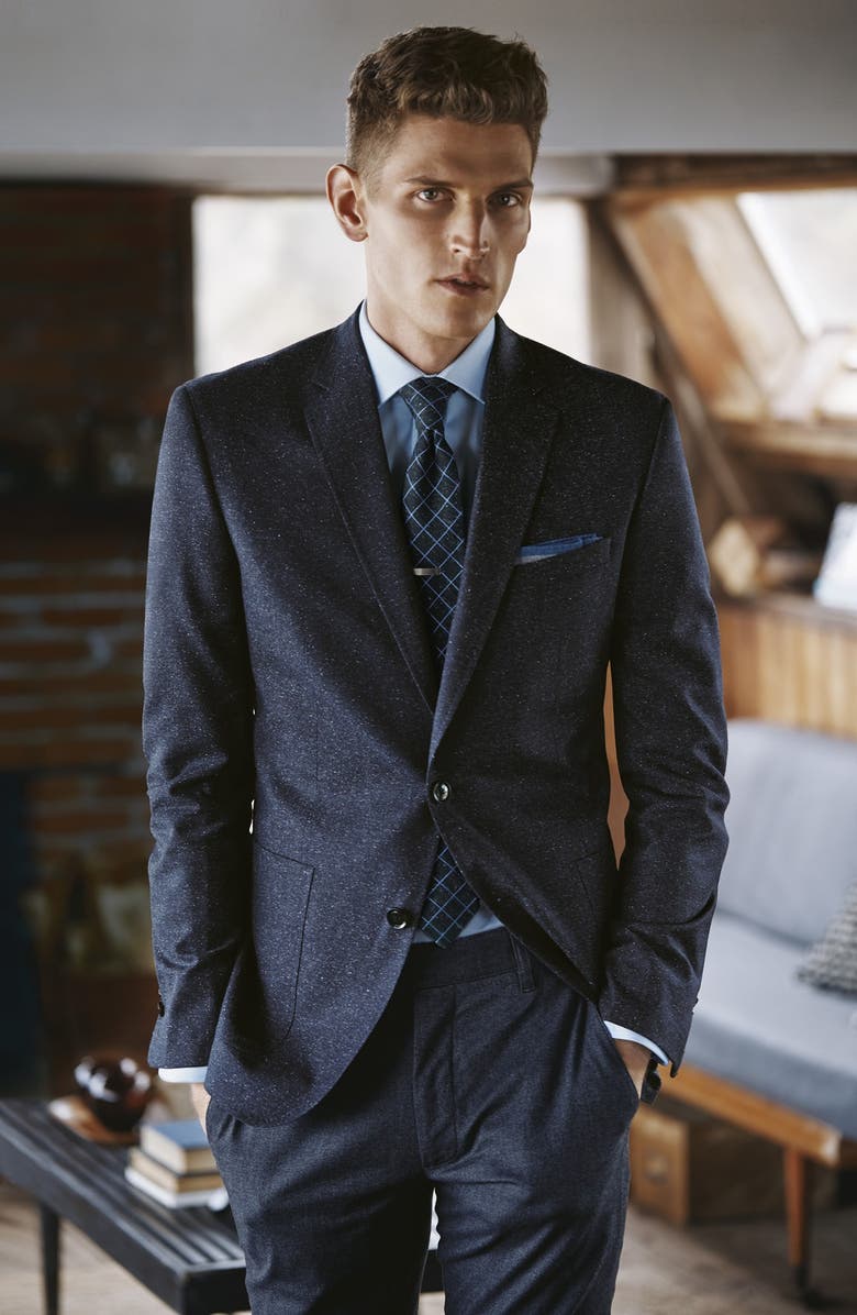 Ted Baker London Windowpane Silk Blend Tie, Alternate, color,