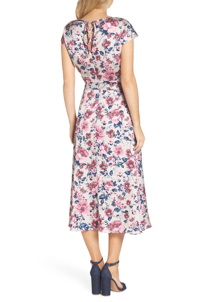 Julia Seersucker Midi Dress, Alternate, color, BEIGE/ PINK