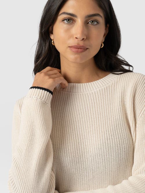 Saint And Sofia Saint + Sofia Remy Crop Sweater In White