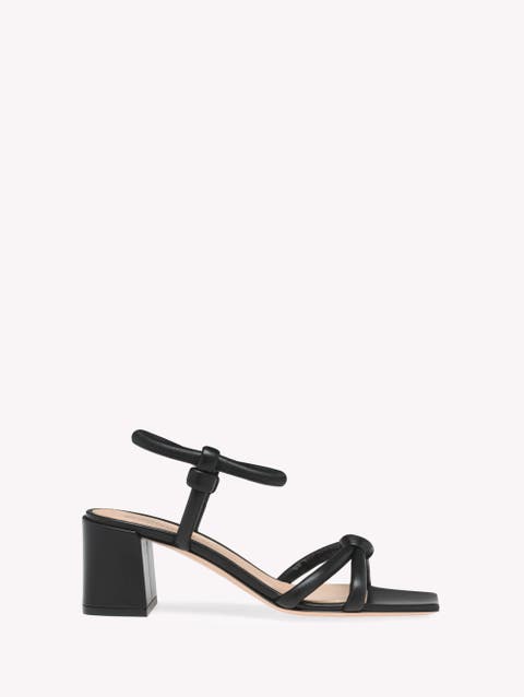 Gianvito Rossi ブラック レザー サンダル ジャンヴィト ロッシ】サンダル レザー ホワイト/ブラック