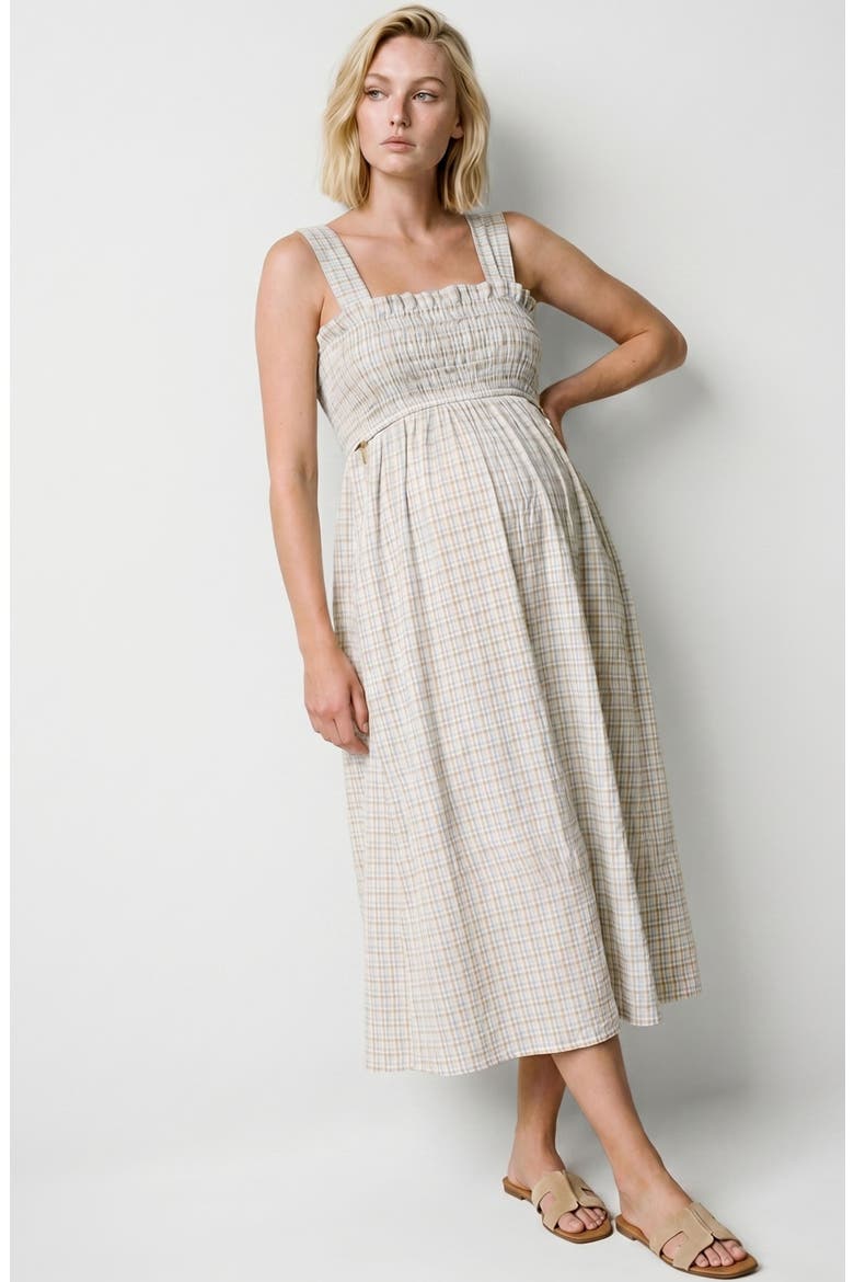 Maternity and Nursing Midi Smock Dress Alice, Alternate, color, Multicolor
