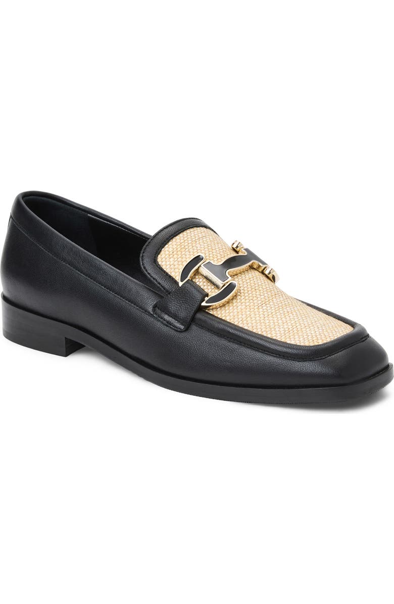 Bruno Magli Natalie Bit Loafer, Main, color, Black Raffia
