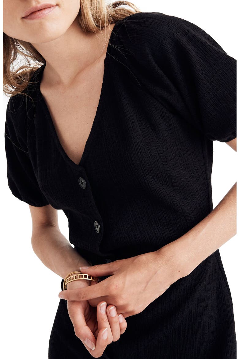 Texture & Thread Puff Sleeve Dress, Alternate, color, TRUE BLACK