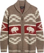 Pendleton Bison Lambswool Zip Cardigan