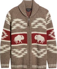Pendleton Bison Lambswool Zip Cardigan