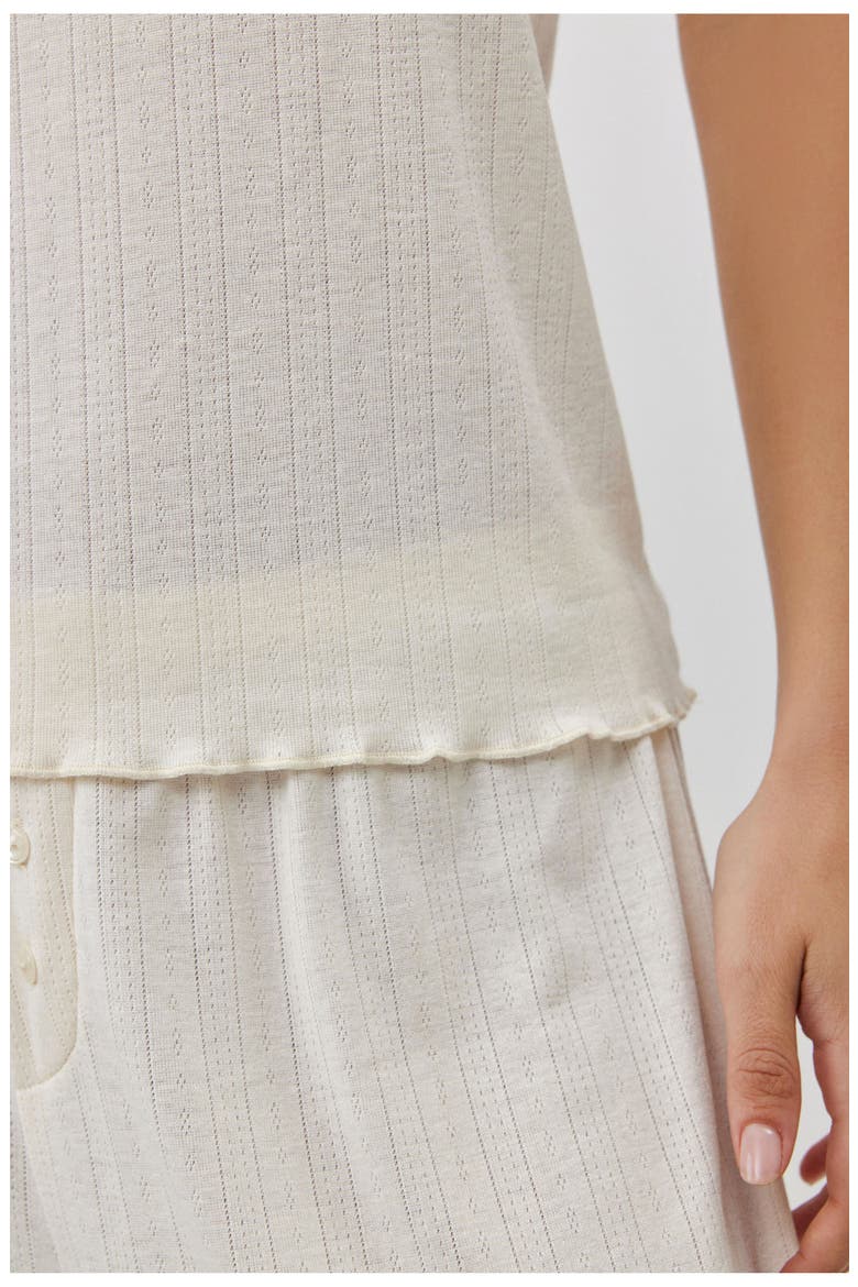 Daydream Pointelle Loungewear Tank Top, Alternate, color, Cream