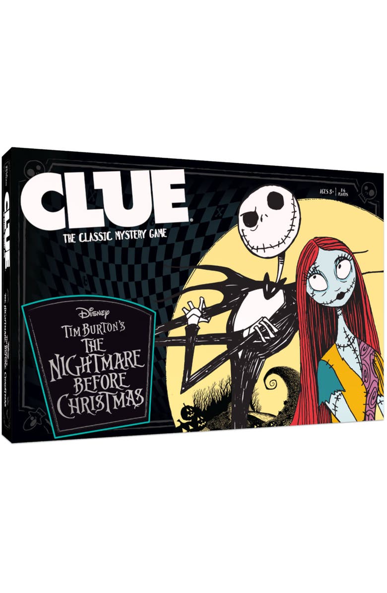 CLUE Nightmare Before Christmas Tim Burton Board Game, Ages 8+, Main, color, Multicolored