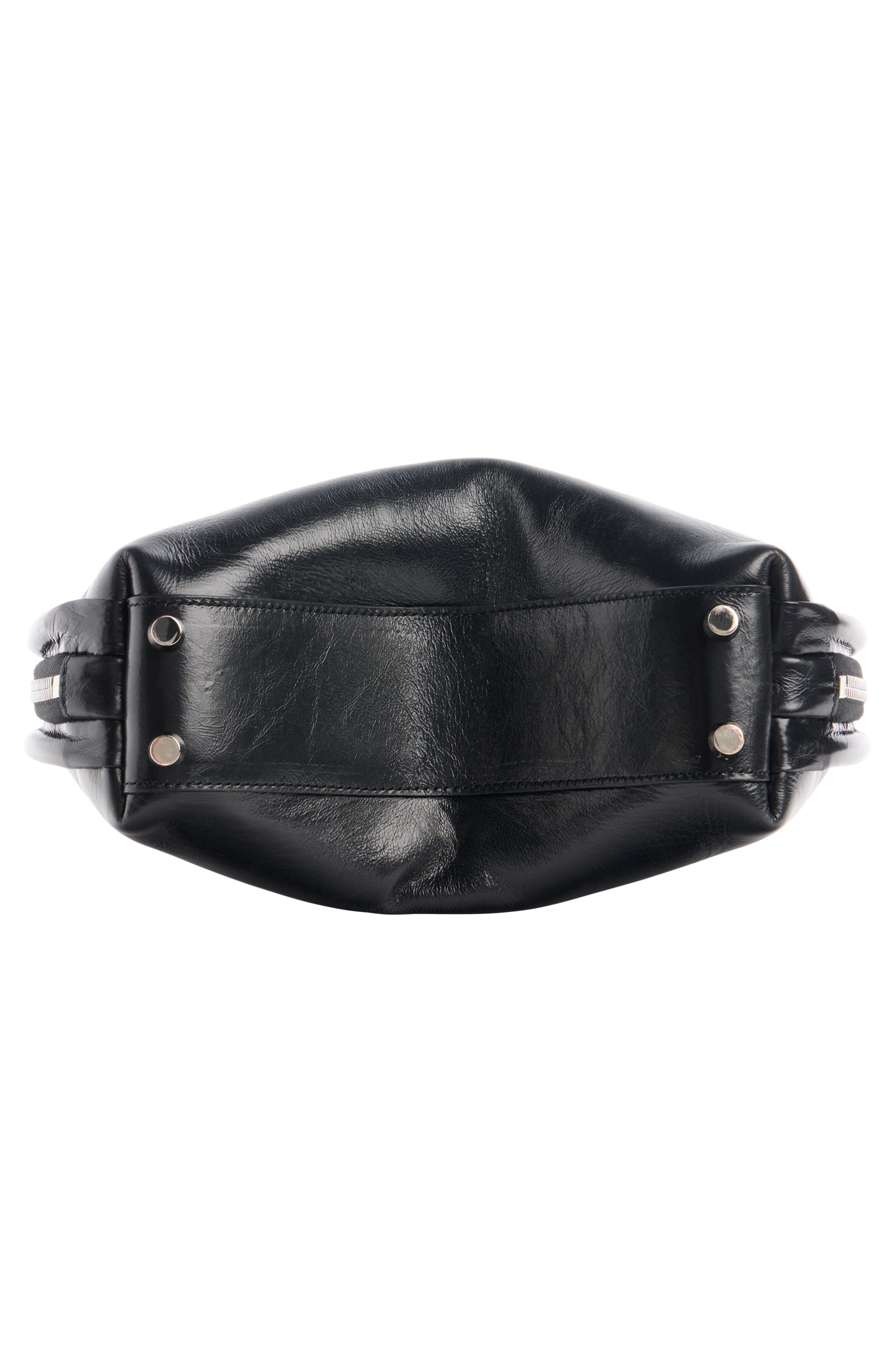 Acne Studios Small Bowlina Leather Shoulder Bag, Alternate, color, Black